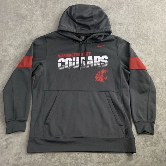 Nike Hoodie Mens Large Washington State Cougars Anthracite Sideline Therma-Fit - Picture 1 of 12